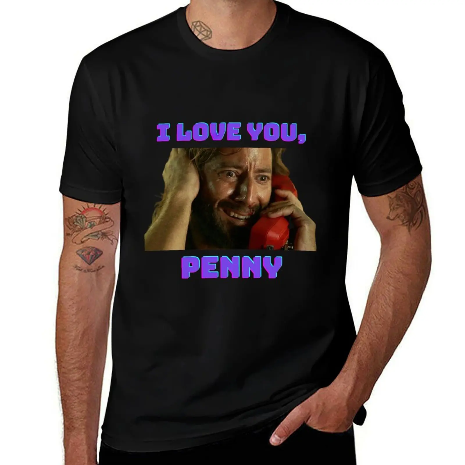 Desmond Hume from TV Show Lost (I Love You Penny) T-Shirt anime figures anime tshirt heavyweight t shirts for men