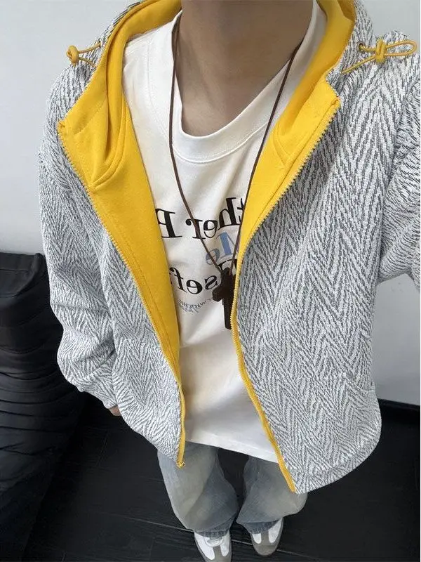 

Толстовка с капюшоном в стиле ретро в американском стиле, свободная посадка, осенне-зимний дизайн, верхняя одежда, модная брендовая пара