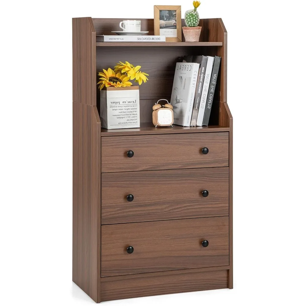 

3 drawers with shelves, 2 open shelves, drawer box with anti tipping device