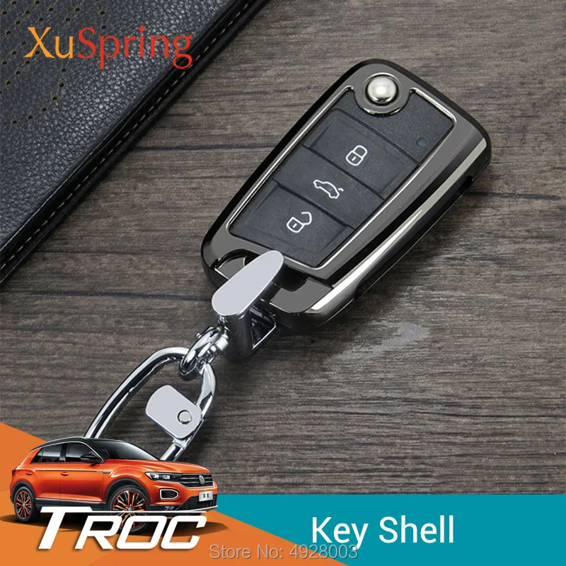 

Car Smart Key Shell Cover Case Styling for Volkswagen VW T-roc Troc 2017 2018 2019 2020 2021 2022