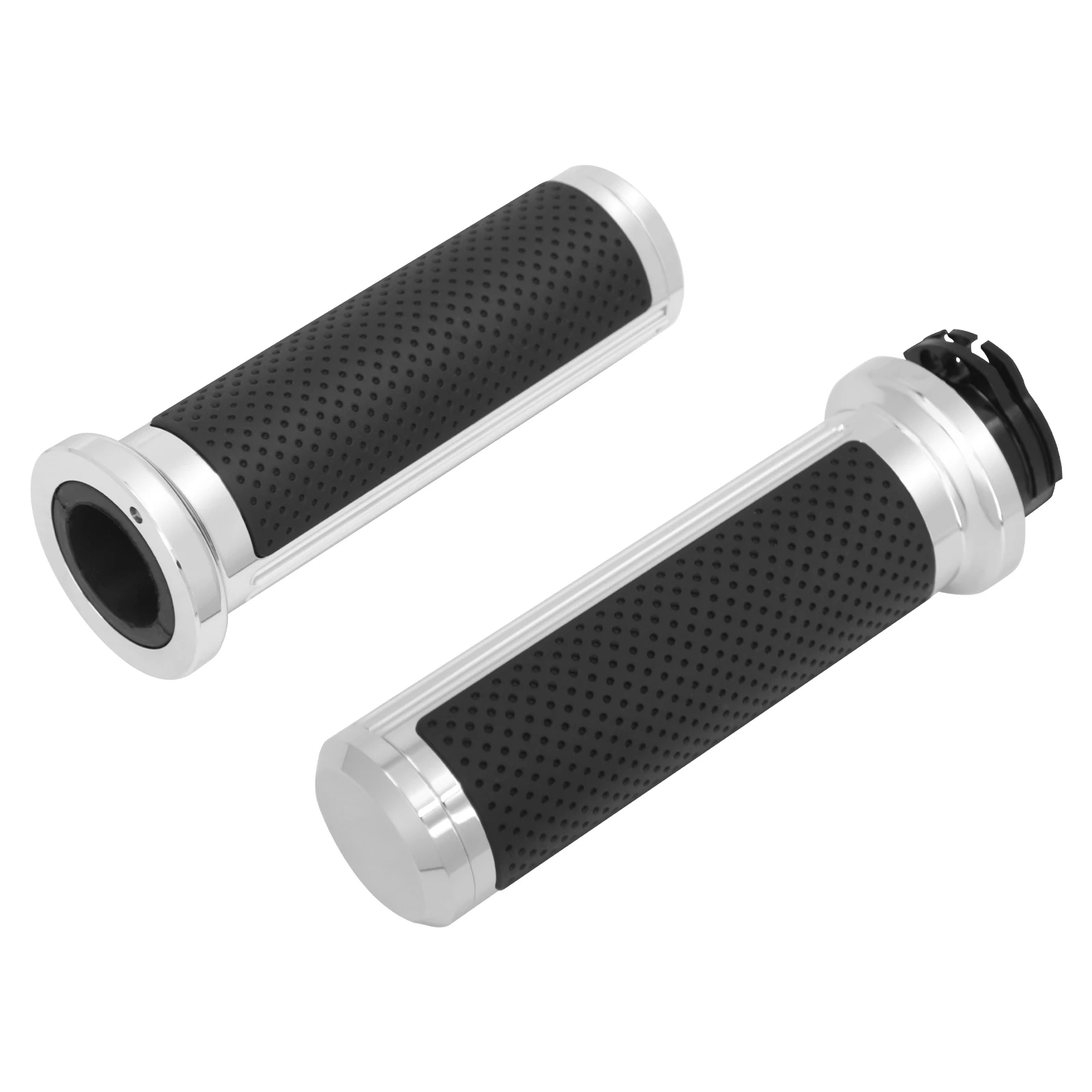 2pcs Motorcycle Chrome Handlebar Hand Grips Aluminum CNC For Harley Softail Dyna Sportster XL XR VRSC 96-2023 Touring