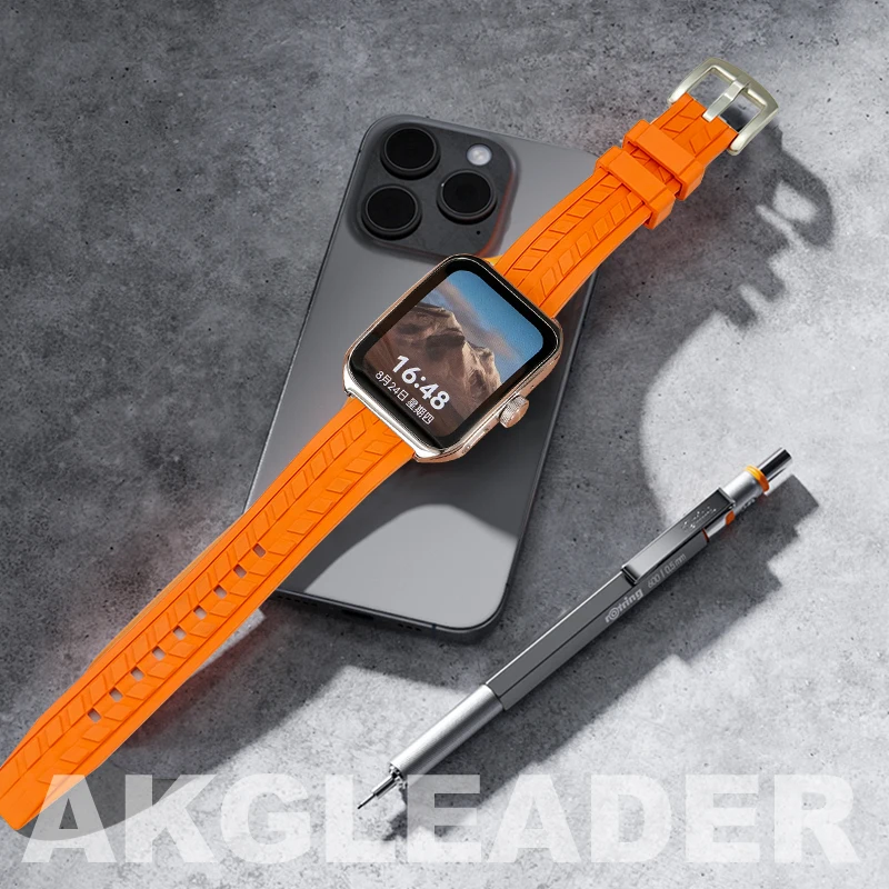 AKGLEADER Rubber Pin Buckle Clasp Strap For Oppo Watch 4Pro/ Watch2 42/46mm Watch 3 Pro Wrist Bracelet For Oppo watch SE Bands