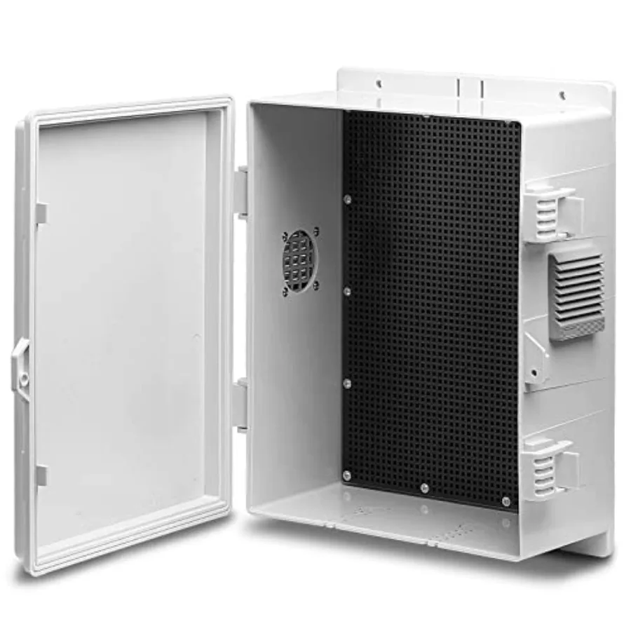 

Outdoor Electrical Junction Box, ABS Water Resistant Enclosure with Internal Mounting Panel and Hinged Cover 13" H* 9.2" L* 5.6