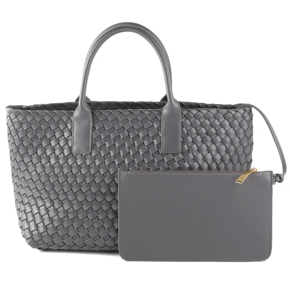 ZR DIARY Premium Woven Bag Women Simple Tote Bags Large Capacity Commuter Handbag for Female