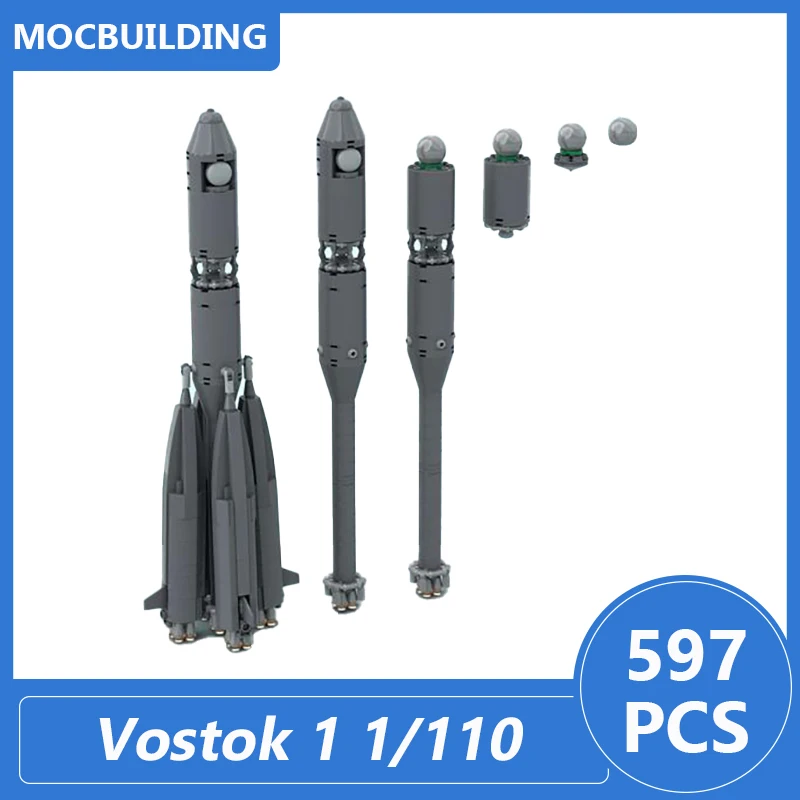 Vostok 1 1/110 Scale Model Moc Building Blocks Diy Assemble Bricks Space Educational Creative Display Collect Toys Gifts 597PCS