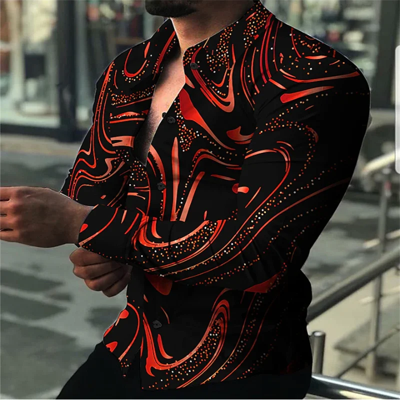 Shirt men HD pattern fashion casual high quality soft comfortable light 2024 new trend men\'s shirt tops plus size