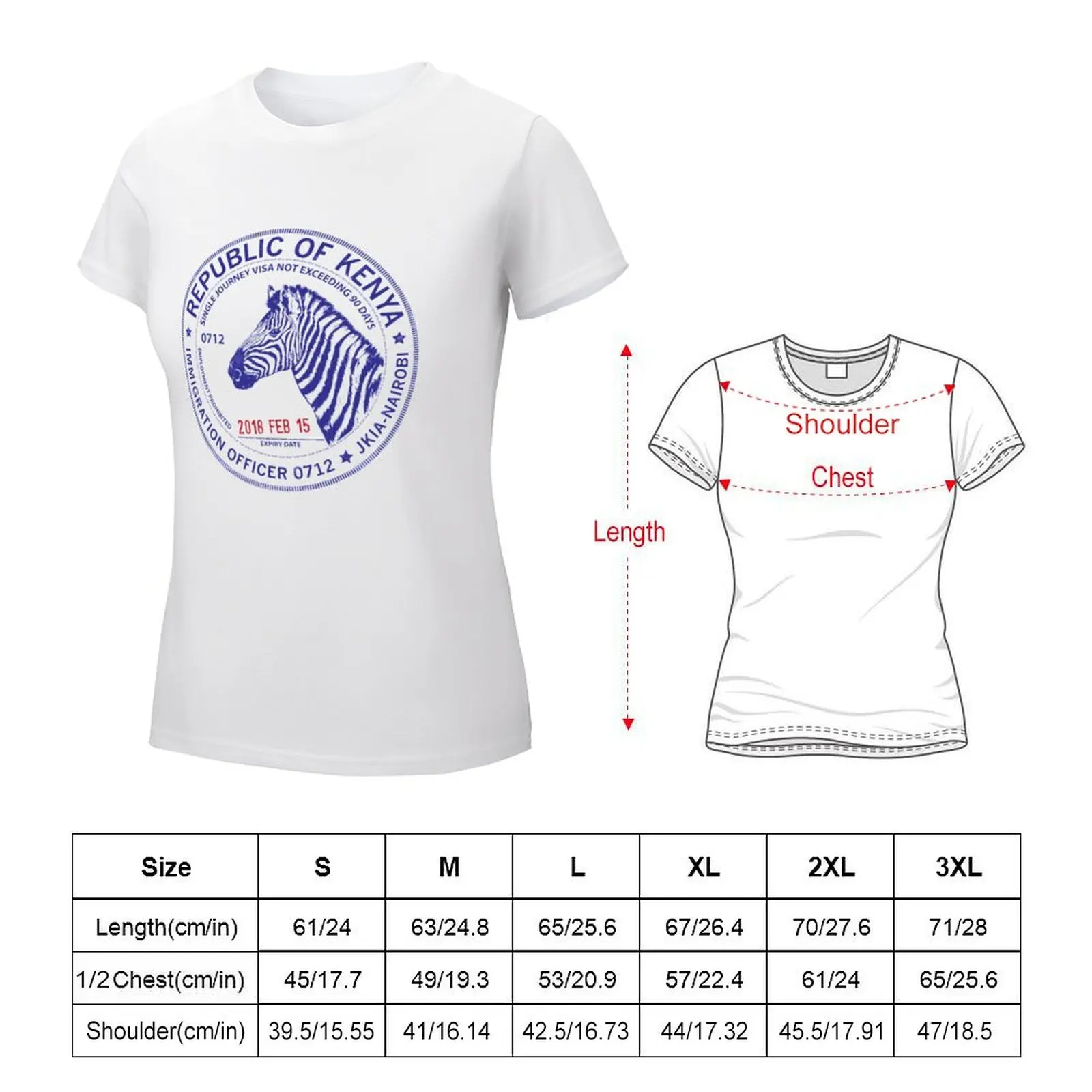 Passport Stamp Kenya T-shirt tops Aesthetic clothing t-shirt dress for Women plus size