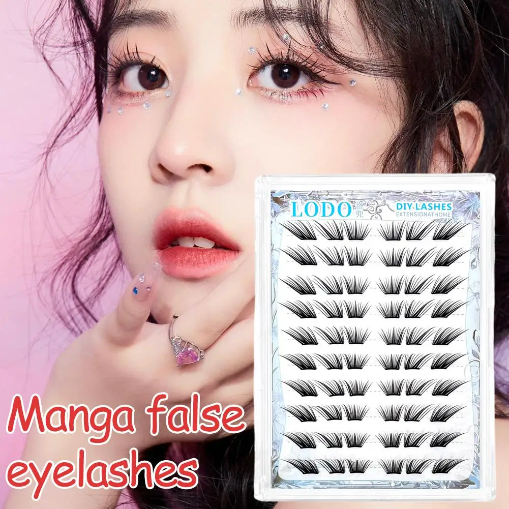 FOX – faux-cils de Style bande dessinée, Ultra-fin, segmenté, moelleux, outils naturels, Extension de maquillage, B8T8