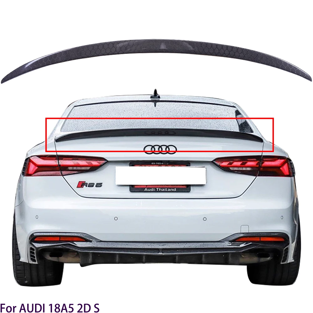 

For AUDI A5 S5 RS5 B9 2Door Coupe S Style Honeycomb Carbon Fiber Rear Spoiler Trunk Wing 2016-2025