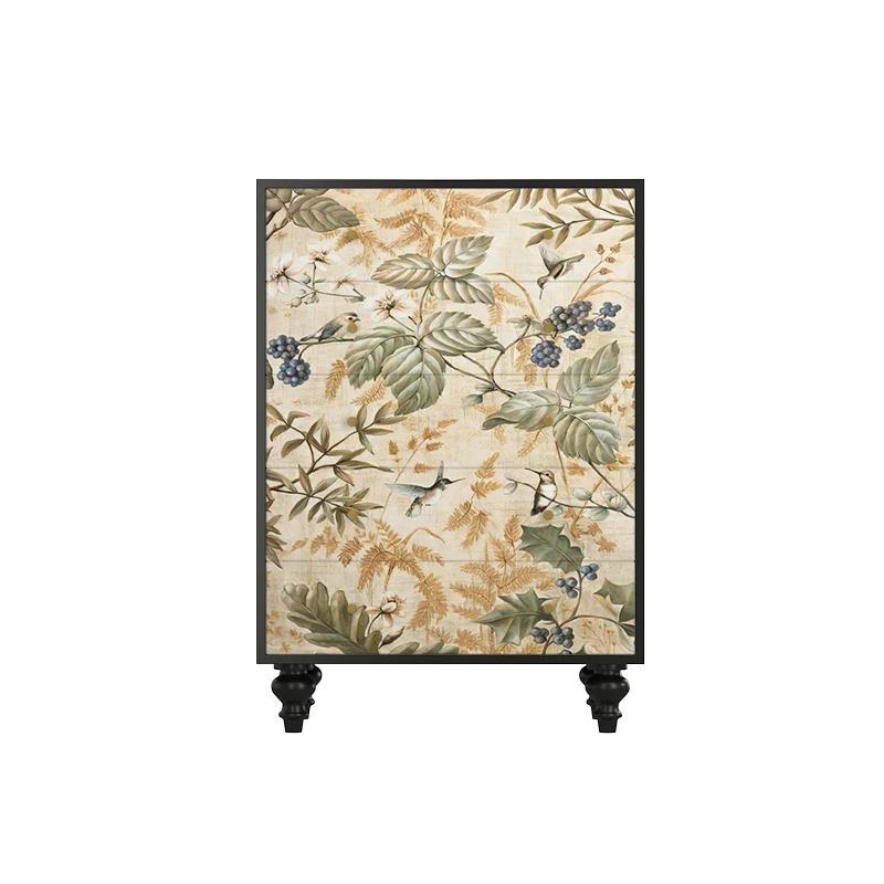 

French modern simple light luxury entrance cabinet household solid wood chest living room storage