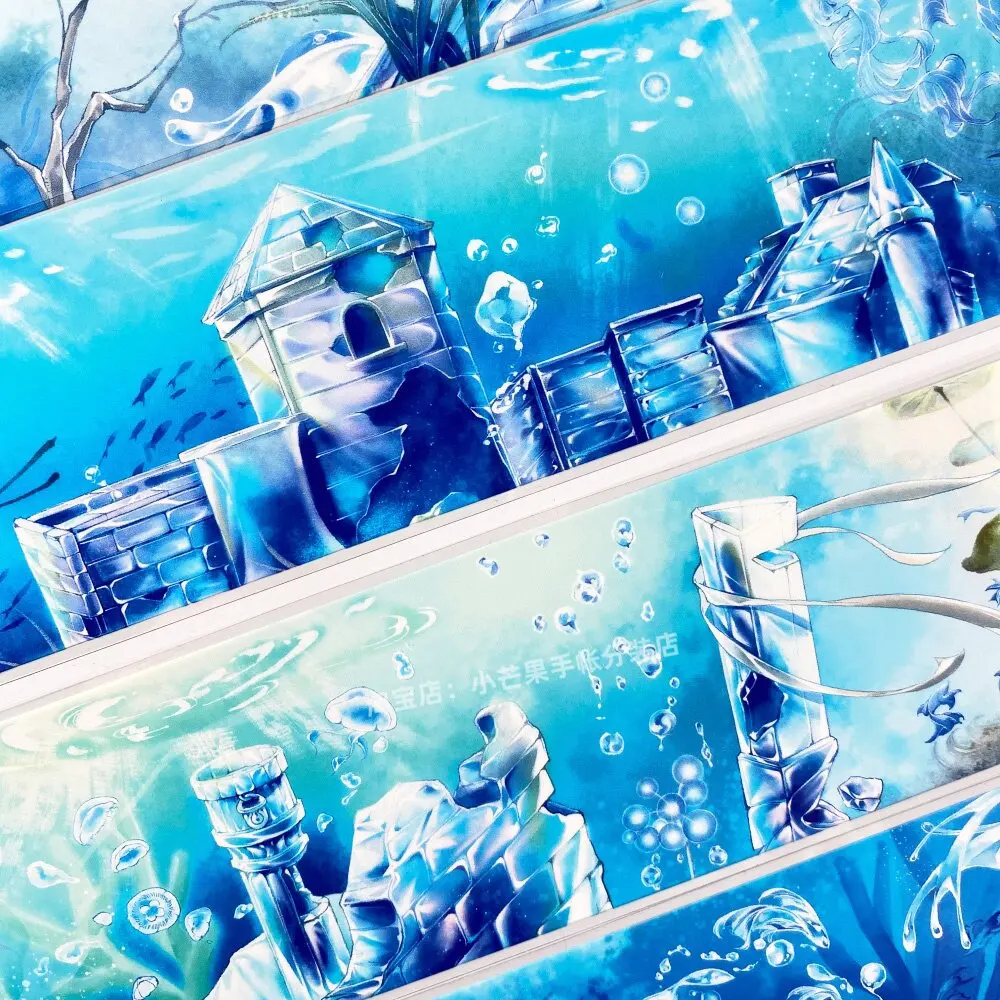 Deep Sea Ruins Mist Star Underwater Fish Group Architecture PET Washi Tape Stickers PET DIY Scrapbooking Journal