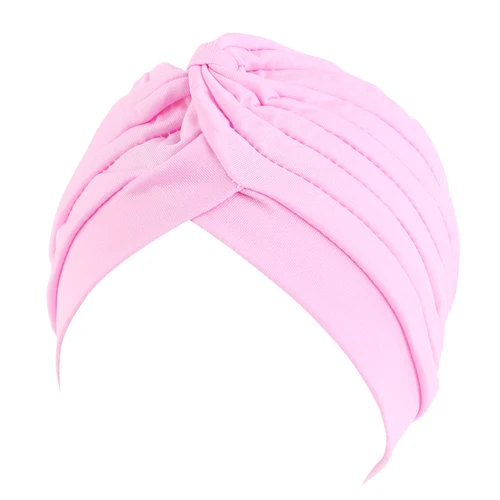 Imagen 2 del producto Nuevo Turbante anudado con volantes para mujer, pañuelo suave para la cabeza, ropa de calle informal, Hijab musulmán para mujer, sombreros indios, gorra para quimio contra el cáncer, Turbante