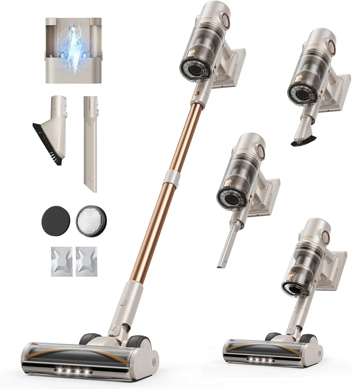 

Cordless Vacuum Cleaner, 80Mins Runtime, 50kpa Suction, Lightweight for Home and Carpet