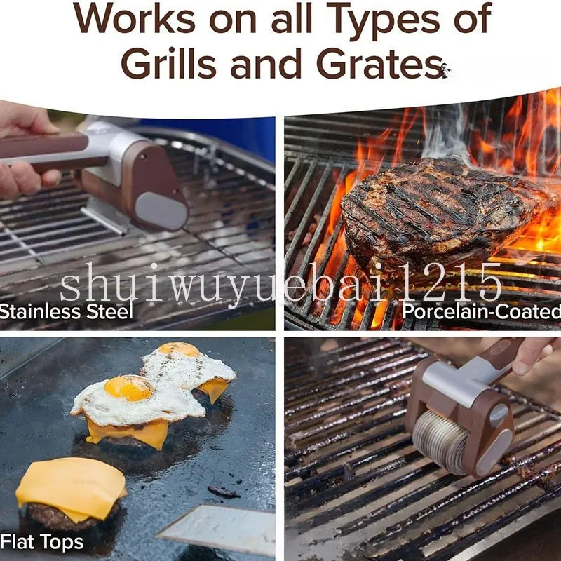 Electric Stainless Steel Roller Barbecue Grill Cleaner Brush Rechargeable Barbecue Brush Cleanable Portable