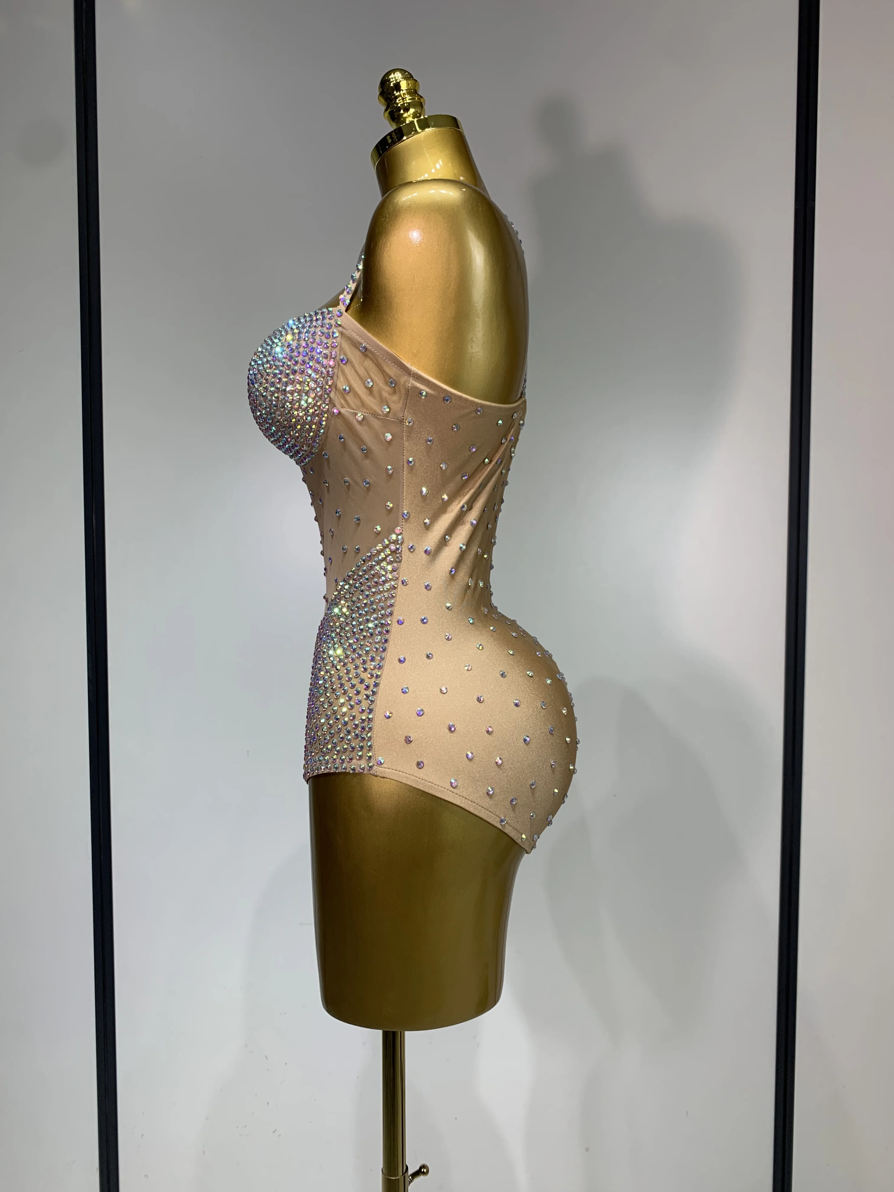 الراين أكمام مثير ارتداءها ملهى ليلي DJ القطب الرقص الماس يوتار لامعة جوجو راقصة مرحلة الأداء زي