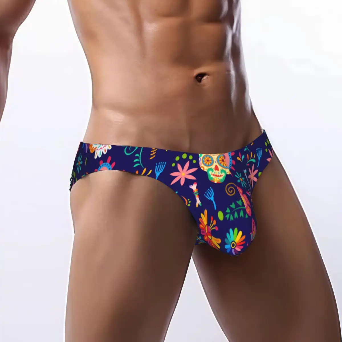 

Men's Briefs Sexy Underpants Dia De Los Muertos Day Of The Dead Pattern Calavera Sugar Skulls Bikini Underwear Men Panties
