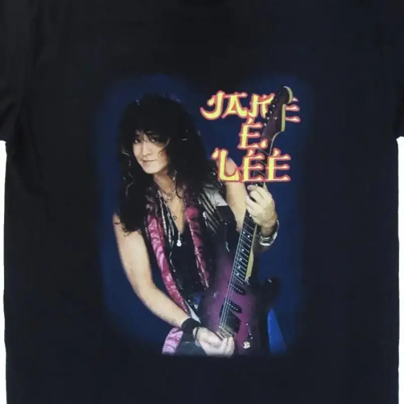 Jake E Lee Leather Jacket Guitar Photo T-Shirt