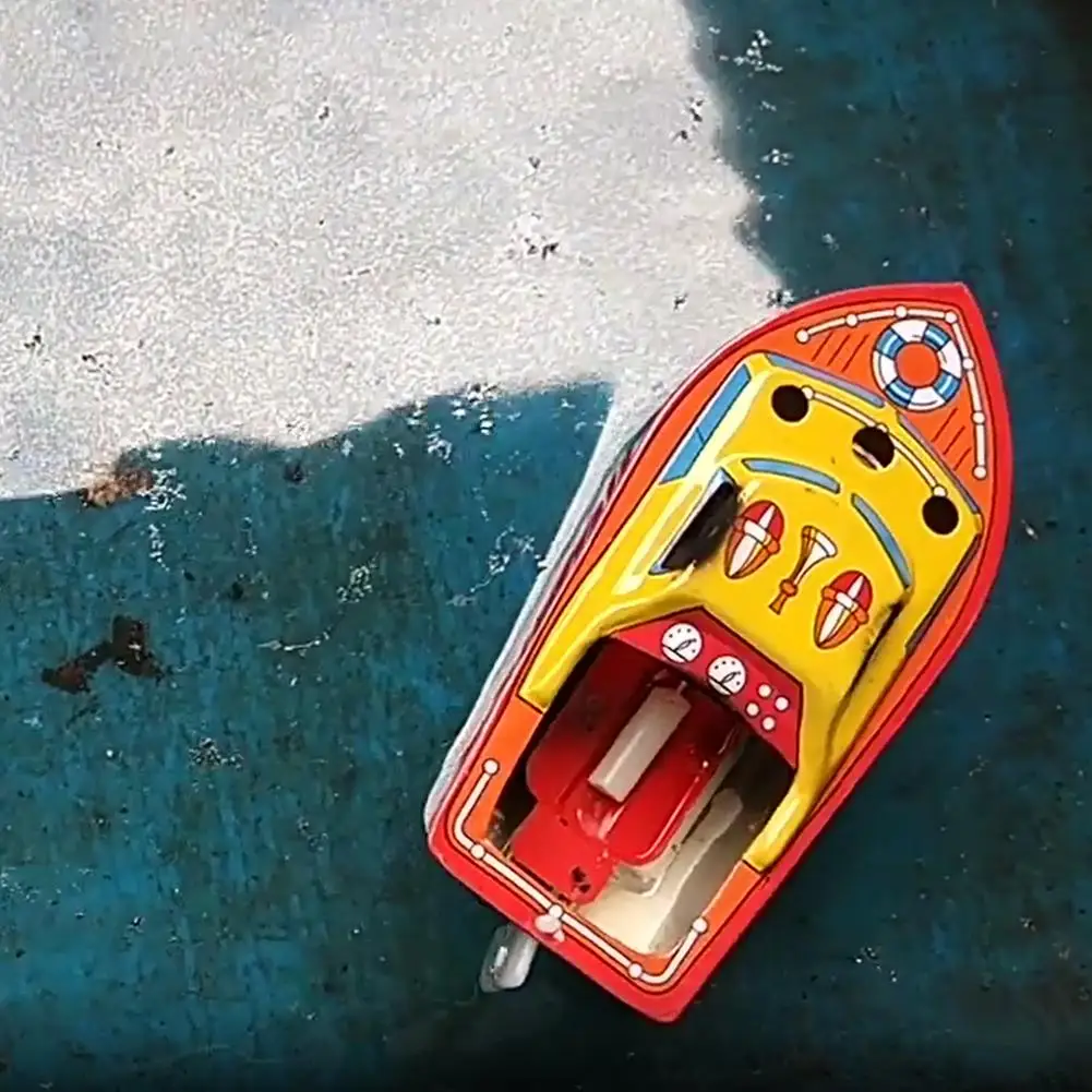 2025 Hot Vintage Retro STEAM BOAT Tin Toys Candles Powered Put Put Ship Boat Collectable Tin Toys Gifts