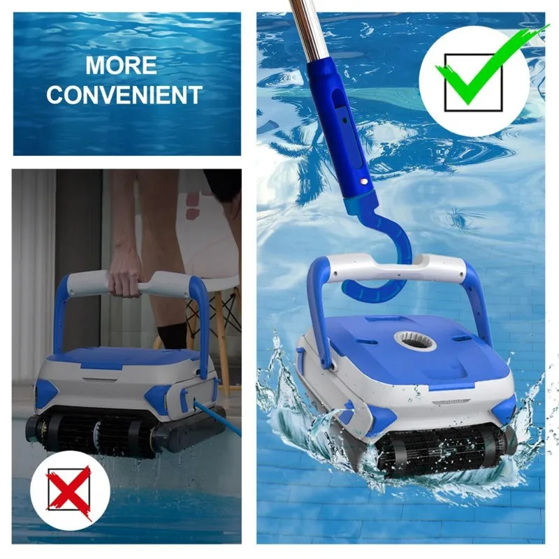 

Крючок для бассейна ABMR-2PCS для роботизированных очистителей, крючок для всех типов пылесосов для бассейнов, включая беспроводные, наземные и подводные, синий цвет.