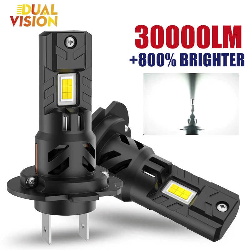 

Dualvision 30000LM Mini H7 LED CANBUS Headlight Bulb Wireless 300W CSP for Car Headlamp Auto Diode Lamps H7 Turbo Led 12V 6000K