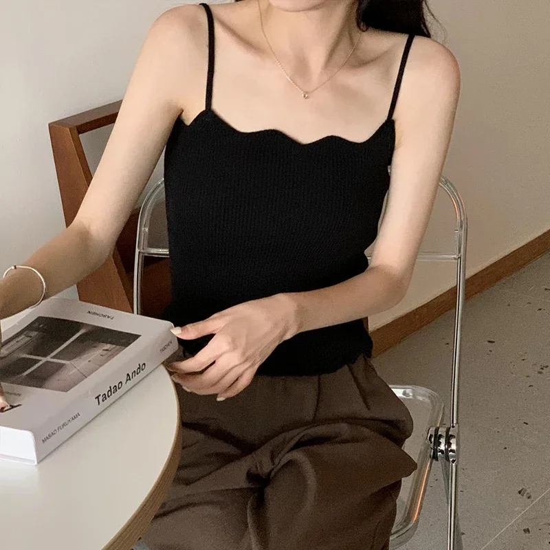Koreanisches Einfaches Inneres Schichtungs-Tanktop, Lässiges Alltags-Top, Retro Koreanischer Stil, Gestricktes Damen-Camisole, Sommer 2026 Ärmelloses Slim-Fit-Oberteil – Detail 14