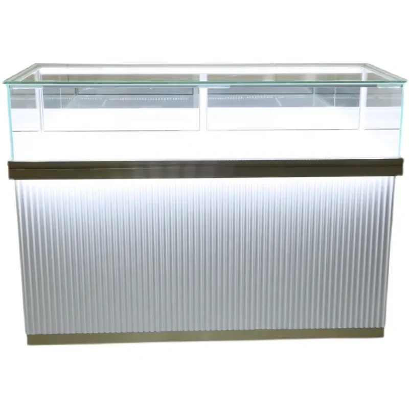 custom.Glass Frameless Display Showcase Commercial Glass Painted Jewelry Cabinet