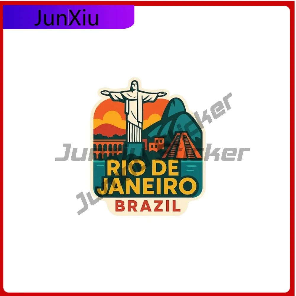 

Rio De Janeiro Brazil Travel Sticker Vinyl Die-cut Decal City Skyline Landmark Design Laptop Rv Camper Windows Windshield Wall