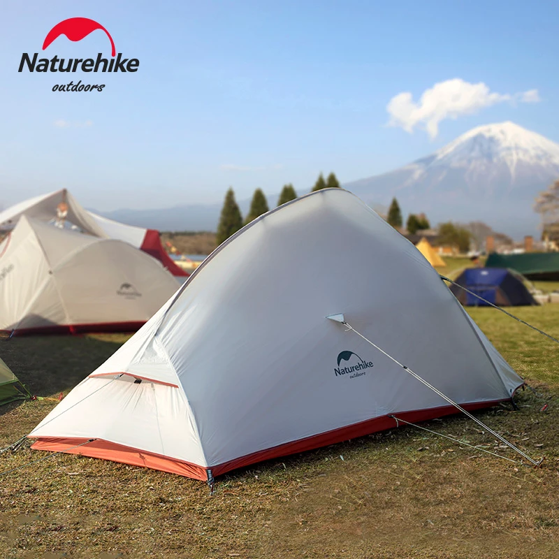 Naturehike Cloud Up Outdoor Camping Tent Ultralight 1 2 3 man 20D Silica Gel Single Double Persons Tent Hiking With Free Mat