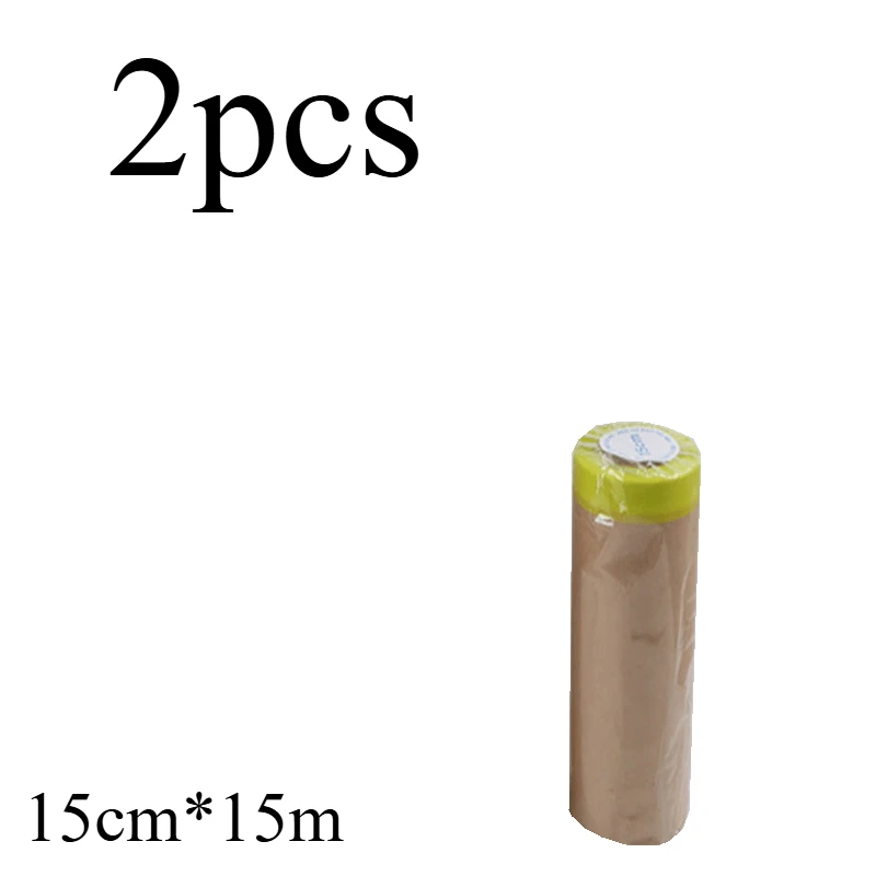 2pcs Pre-Taped Masking Paper For Painting - Tape And Drape Painters Paper, Paint Adhesive Protective Paper Roll