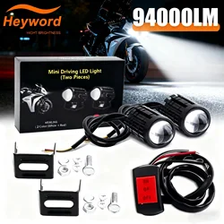 Heyword Motorcycle Mini Driving Light Dual Colo for Headlight Auxiliary Spotlight Lamp R ATV Scooter  Fog Light Accessories 12V