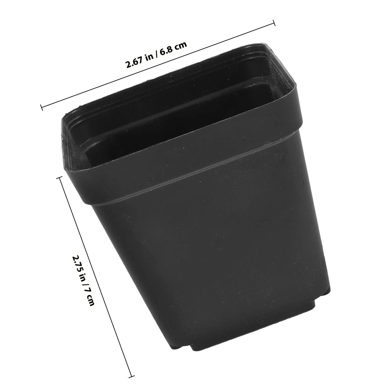 100 pçs plástico pequeno quadrado vasos suculentos preto mini vaso de flores com drenagem para cacto bonsai plantio ao ar livre indoor