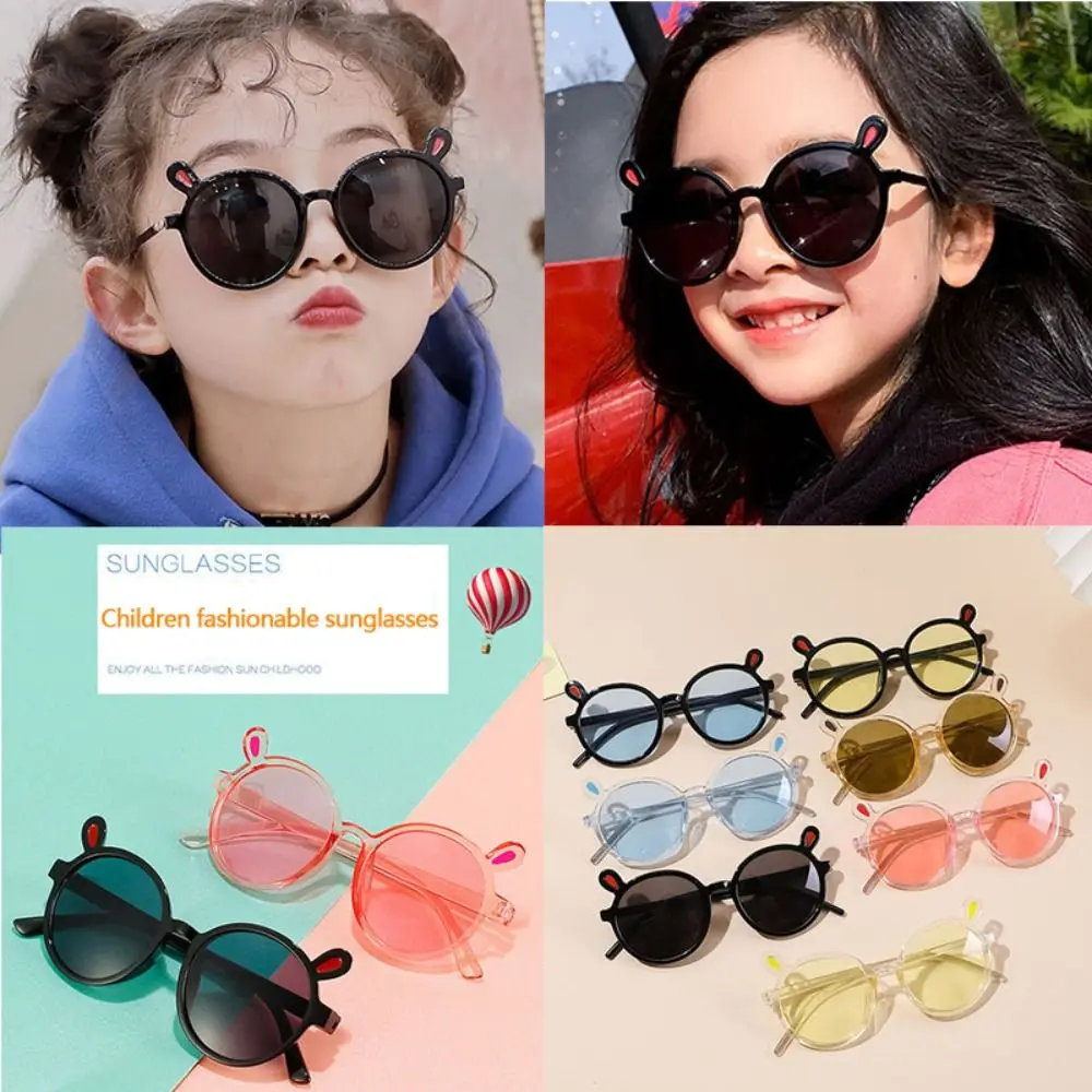 Cute Cartoon Sunglasses New Trend Photography Props Sunshade Eyewear Outdoor Rabbit Ear Shaped Sun Glasses Children