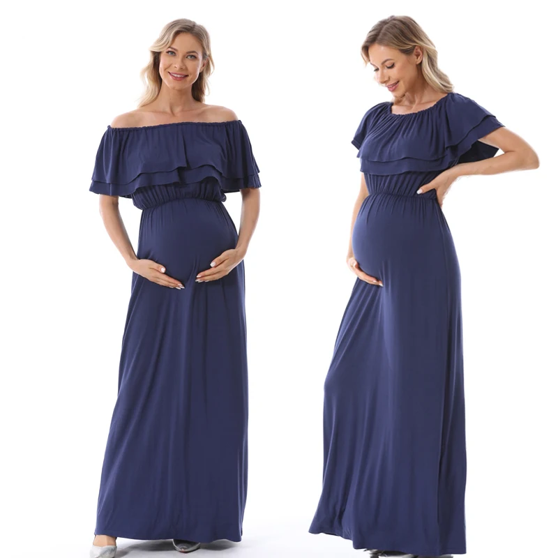 

Pregnant Women Dresses Maternity Dress Slim Robe Breastfeeding Dresse Photography Dress Off Shoulder Long Dresses Party Clothes