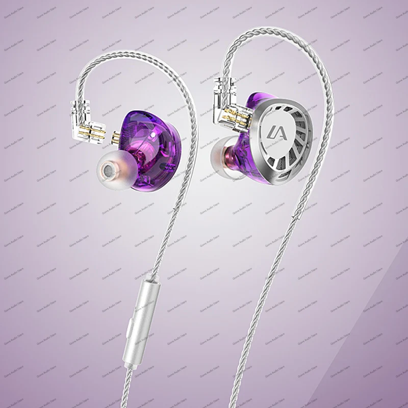 Lafitear LF4 2DD + 6BA Auricolare cablato 2 Dynamic 6 Armatura bilanciata Tecnologia ibrida 8 driver HIFI Bassi pesanti Auricolari In Ear Moni