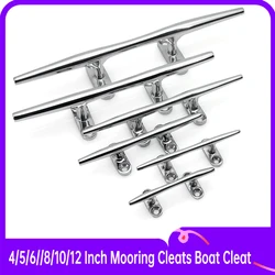 4/5/6//8/10/12 Inch Mooring Cleats 316 Stainless Steel Boat Cleat Low Flat Cleat Heavy Duty Boat Hollow Base Cleats for Boat