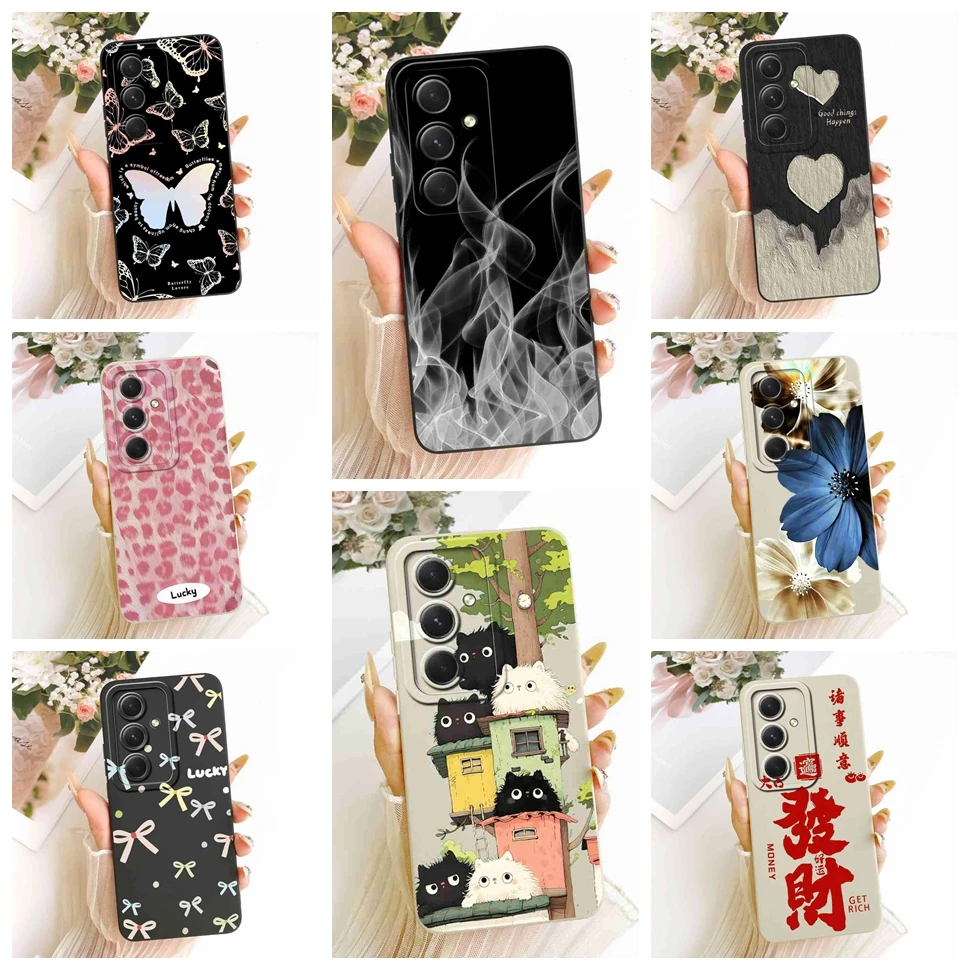 For Samsung Galaxy A54 5G SM-A546V Case Cute Cartoon Cat Silicone Soft Cover For Samsung a54 A54 5G SM-A546U Shockproof Cases