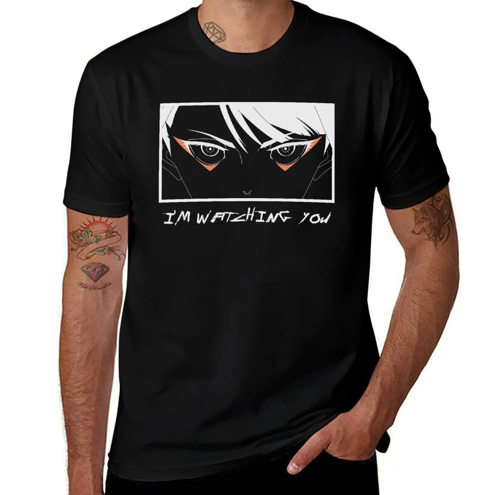 I'm Watching You - Edge Runners T-Shirt Anime t-shirt oversized plain t shirts men