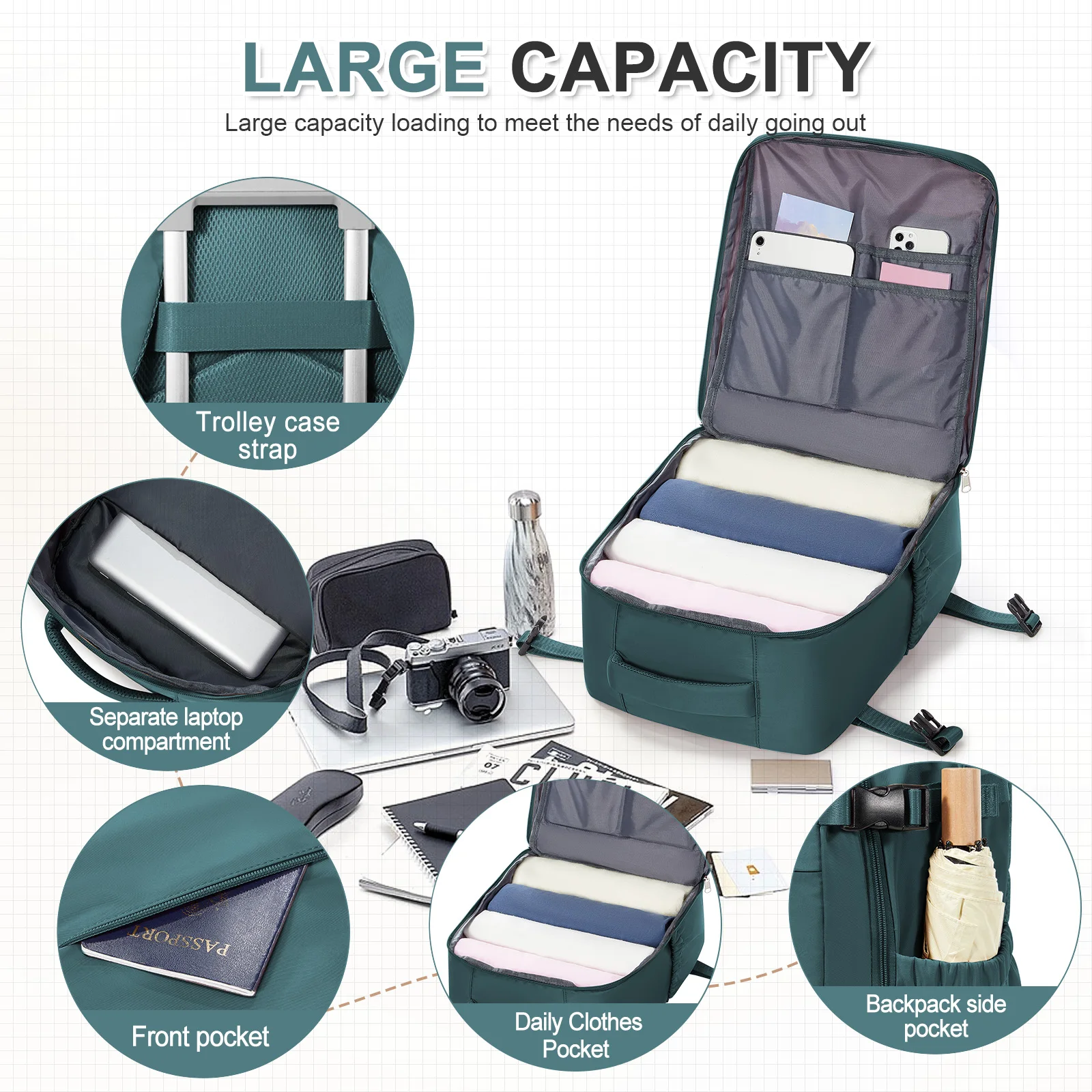 Ryanair 40x30x20 Travel Backpack Airline Carry-On Backpack Women Men Business Laptop Backpack Shoulder Bag Luggage Storage Bag