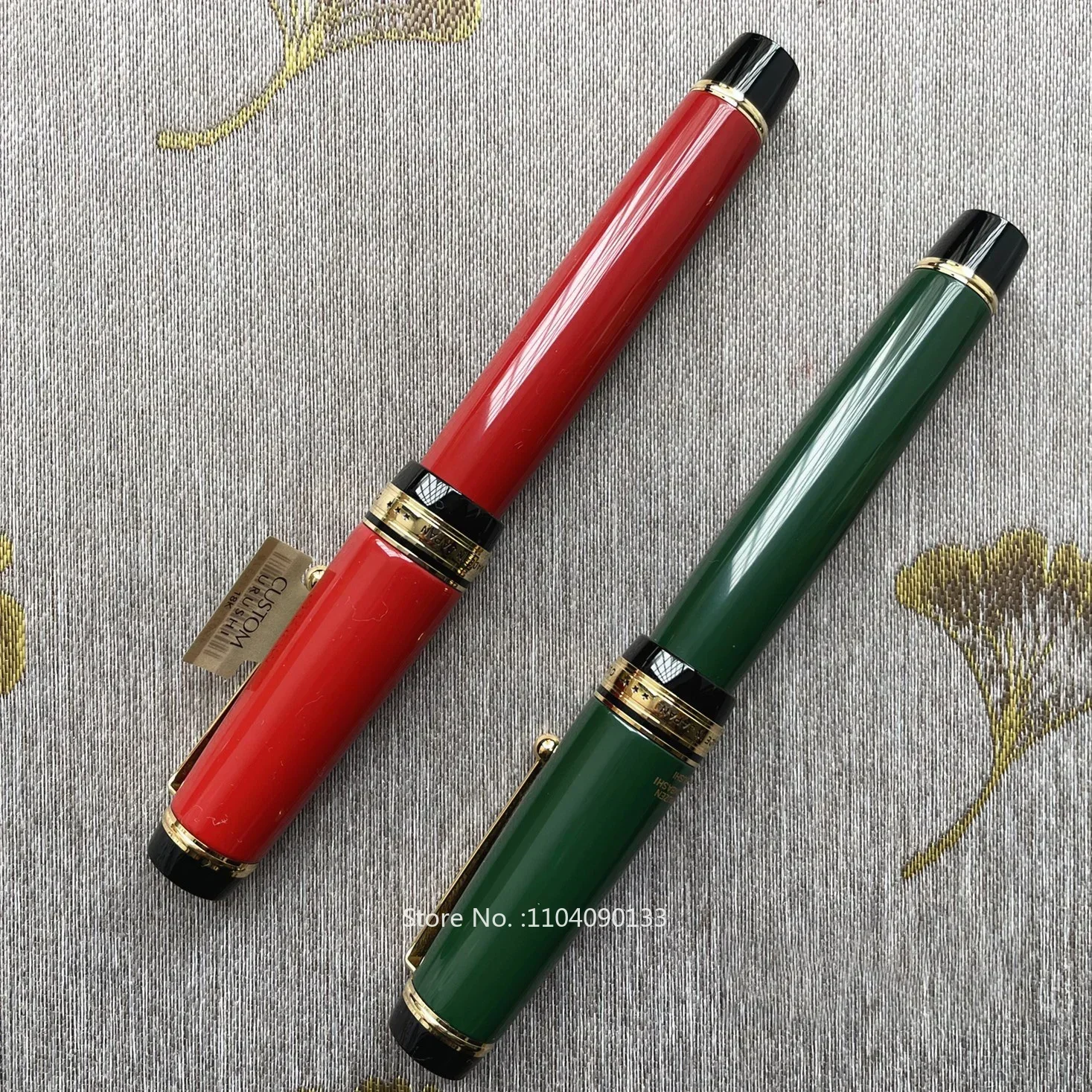 Caneta-tinteiro de duas cores, Custom Urushi FKV88SR, Pintado com endro, Borracha dura, Suprimentos de pintura crua, Papelaria, Novo, Piloto, 30 Grande, 18K