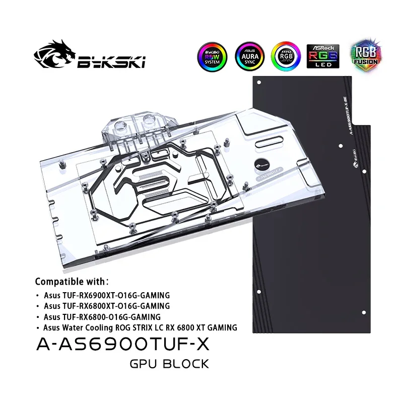 

Bykski Graphics Card GPU Water Block For ASUS TUF GAMING Radeon RX 6900 XT VGA Liquild Cooler, 5V/12V RGB SYNC,A-AS6900TUF-X