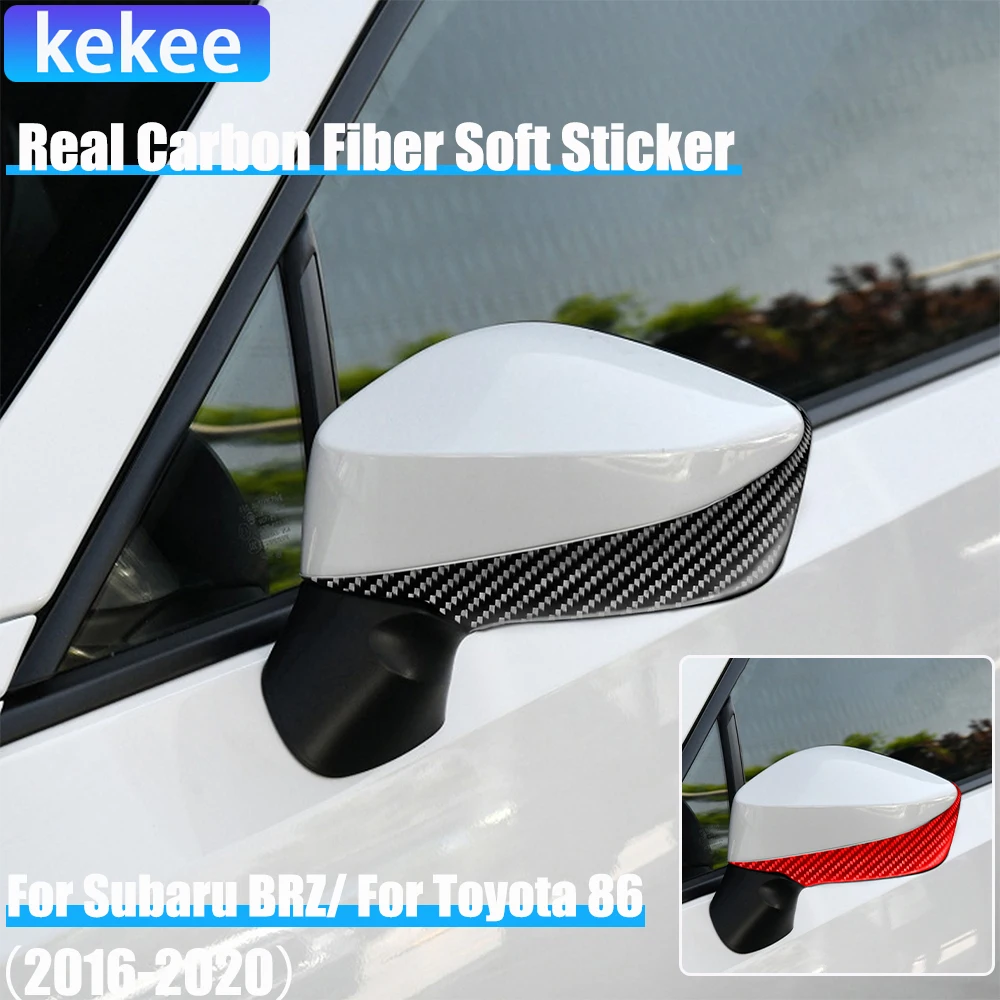 

Real Carbon Fiber Car Accessories Side Mirror Strip Cover Soft Sticker For Subaru BRZ Toyota 86 GT86 2016 2017 2018 2019 2020