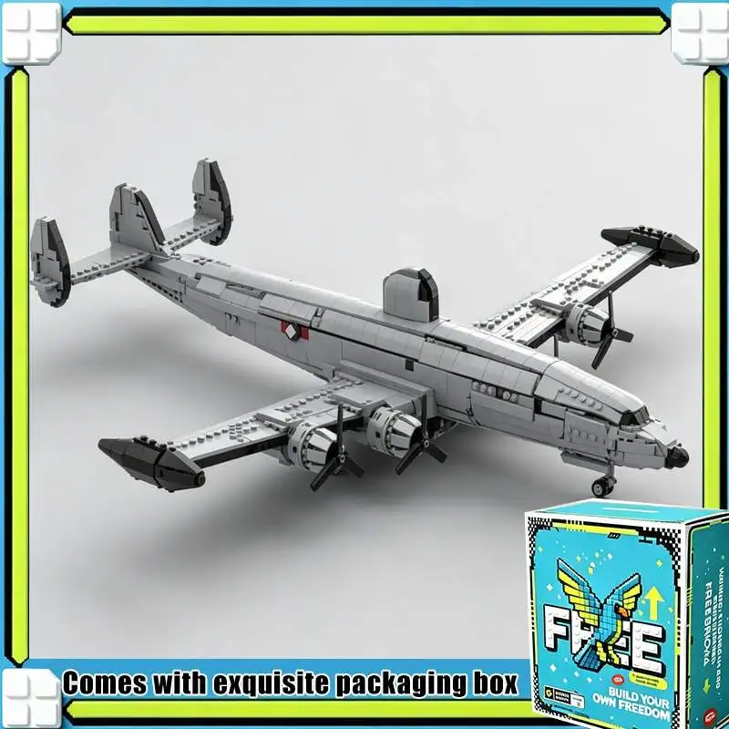 1898PCS Classic Propeller Reconnaissance Aircraft MOC Model Custom Puzzle DIY Building Blocks Set Technology Toy Gift Display