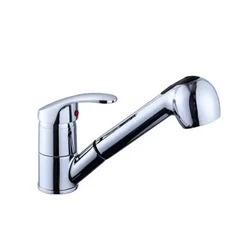 Bathroom Sink Faucet with Pull Out Sprayer,Hose, Single Handle Kitchen Basin Mixer Tap for Hot and Cold Water, 360 Degree Swivel
