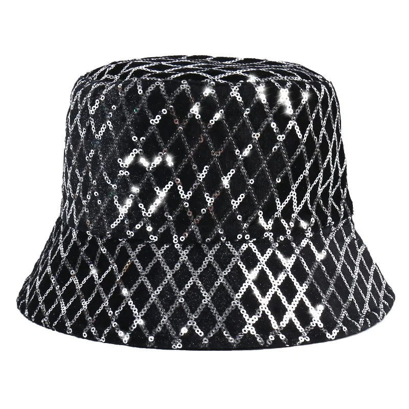 

Bling Sequin Bucket Hat for Women And Men Hip Hop Party Dance Street Cap Glitter Sun Hat Fashion Outdoor Wear Summer Spring