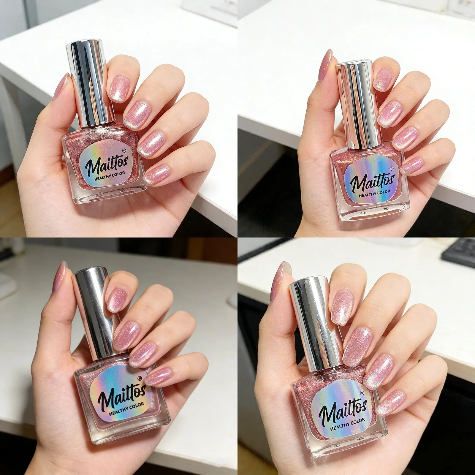 

12mlx4 [515/517/523/533] No-bake Cat Eye Water-based Nail Polish, Oderless, With magnet, drie quickly No need UV lamp, easy tear