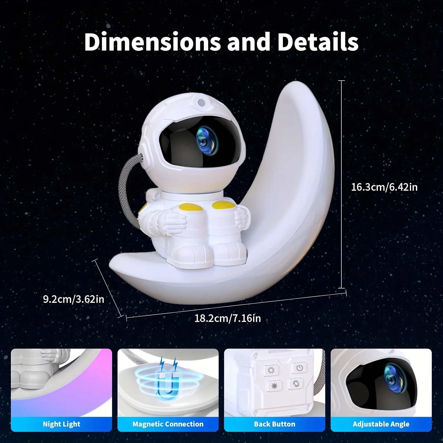 Astronaut Star Projector Galaxy Light, 360° Space Man Buddy Projector Sky LED Night Light Space Starlight Spaceman Lamp Gifts