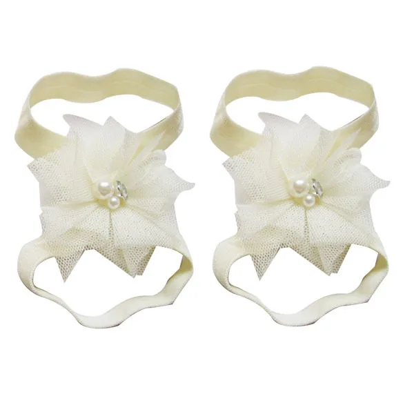 10Pairs Bloem Baby Barefoot Sandalen Chiffon Doek Multi Color Baby Meisjes Zomer Voeten Zacht Charmant Foto Prop