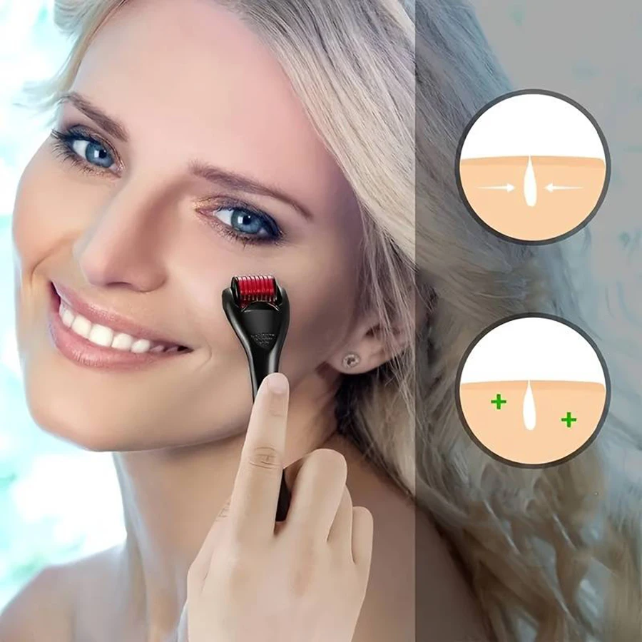 540 Needles for Facial Body Hair Growth Derma Roller for Skin Beard 0.25mm Needle Micro Face Roll Tool For Face Scalp BeautyTool