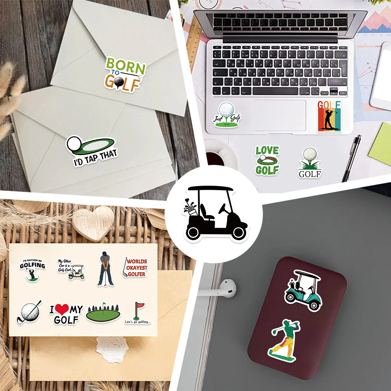 50PCS Cartoon Golf Graffiti Aufkleber Dekor Gitarre Notebook Gepäck DIY Wasserdichte Aufkleber