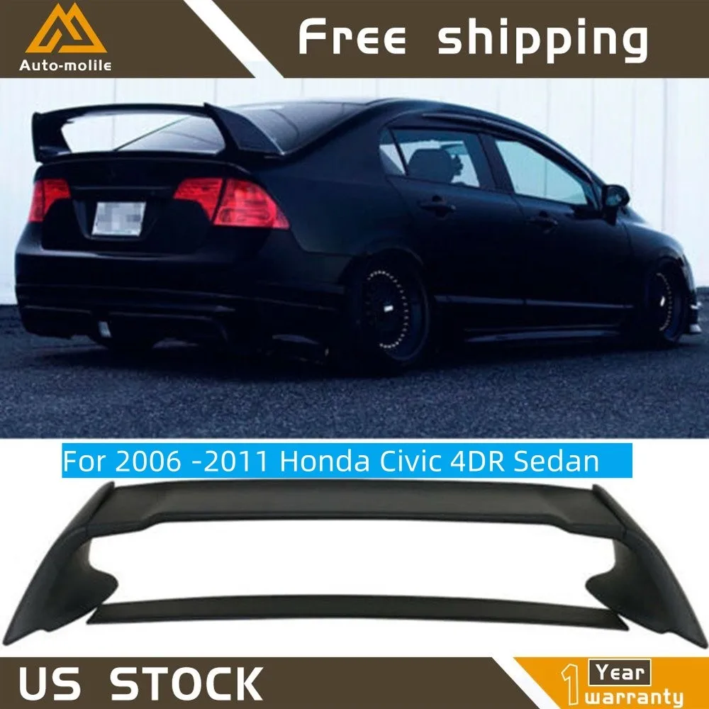

Fit For Honda Civic 06-11 Sedan Mugen Style Rear Trunk Spoiler Wing Matte Black